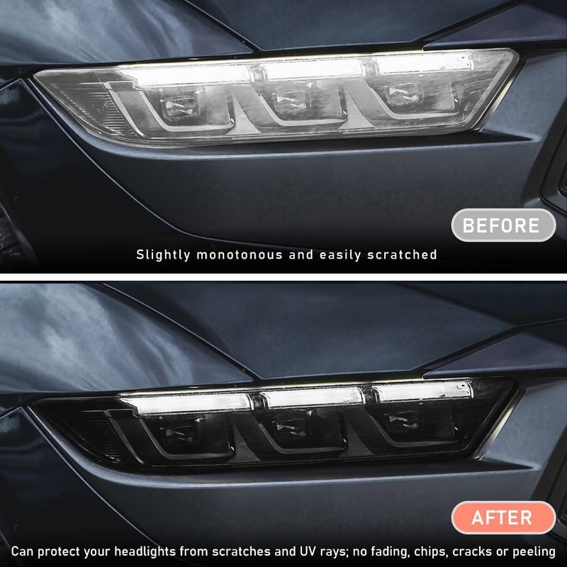 KVAEY Car Light Tint Film, 12×48 Inch Tint Vinyl Wrap Film Roll with Squeegee and Cutter, Self-Adhesive Film Sticker for Car Headlights Tail Lights Fog Lights, Car Accessories - Image 3